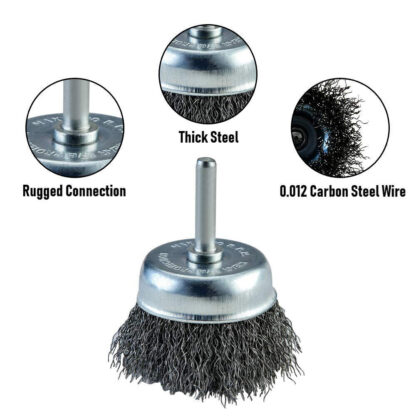 6Pcs Brush Drill Attachment Bit Kit  Wire Cleaning Wheel For Cleaning Rust UK - Image 10
