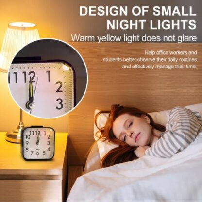 Quartz Alarm Clock With Night Light No Tick Snooze Silent Small Bedside Clock - Image 9