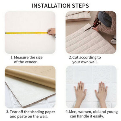 10Pcs 3D Tile Brick Wall Sticker Soft Self-adhesive Waterproof Foam Panel Decal - Image 10