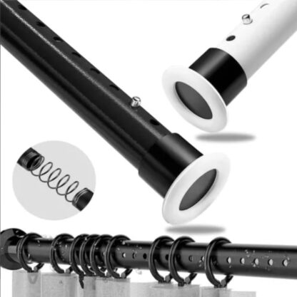 50-410cm Shower Curtain Rail Pole Heavy Duty Extendable Tension Rod No Drilling - Image 2