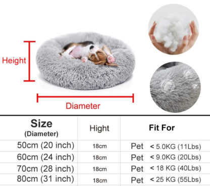 Dog Bed Donut Soft Large Plush Cat Beds For Calming Pet Anti Anxiety Washable XL - Image 2