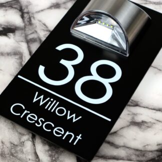 House Number Plaques Personalised House Signs LED Solar Light Door Signs